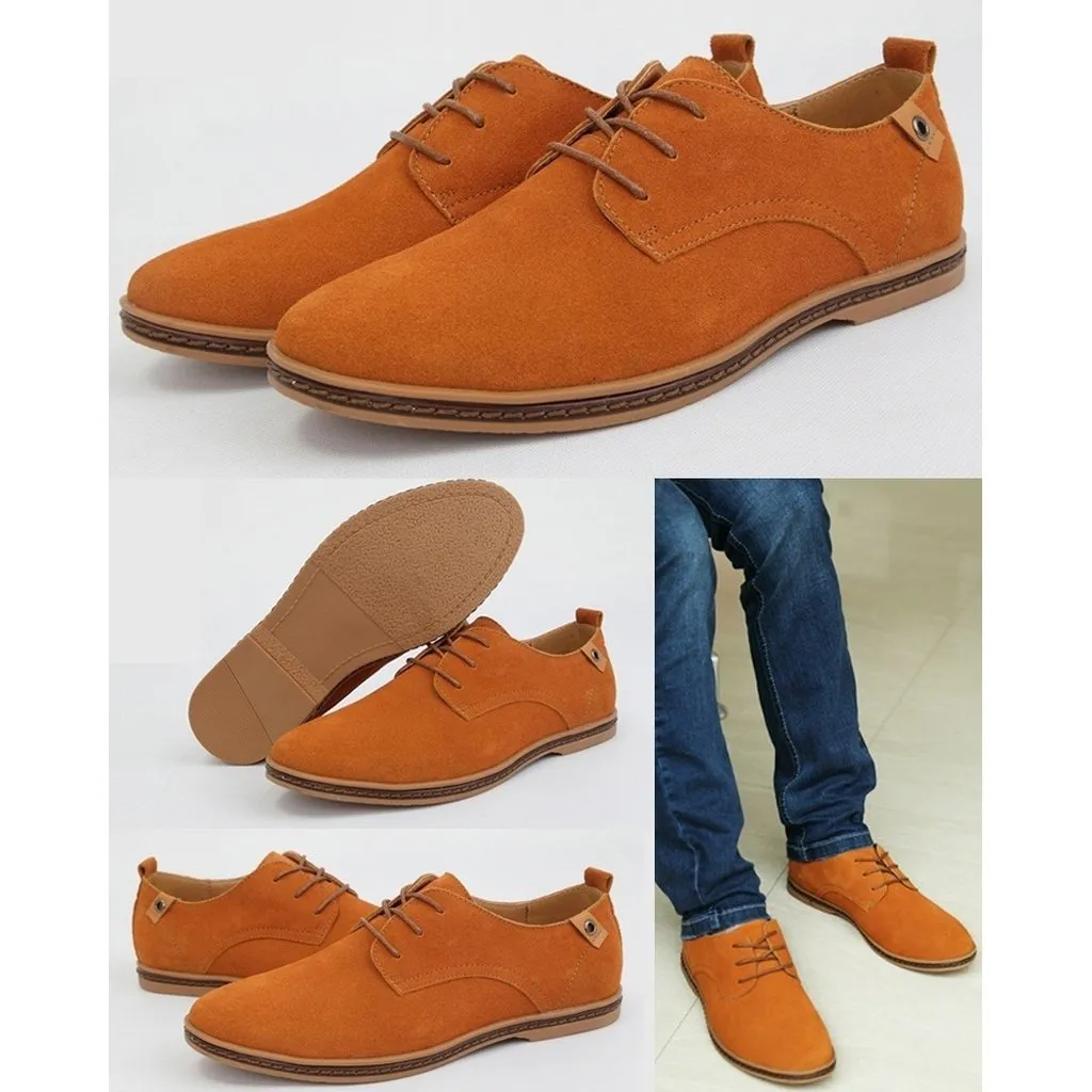 European Style Men's Oxfords Genuine Leather Casual Suede Loafer Shoes