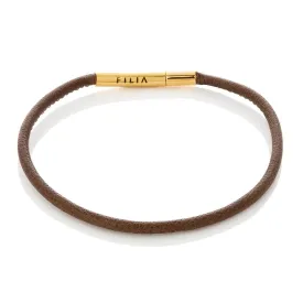 FILIA - BROWN LEATHER CHARM BRACELET