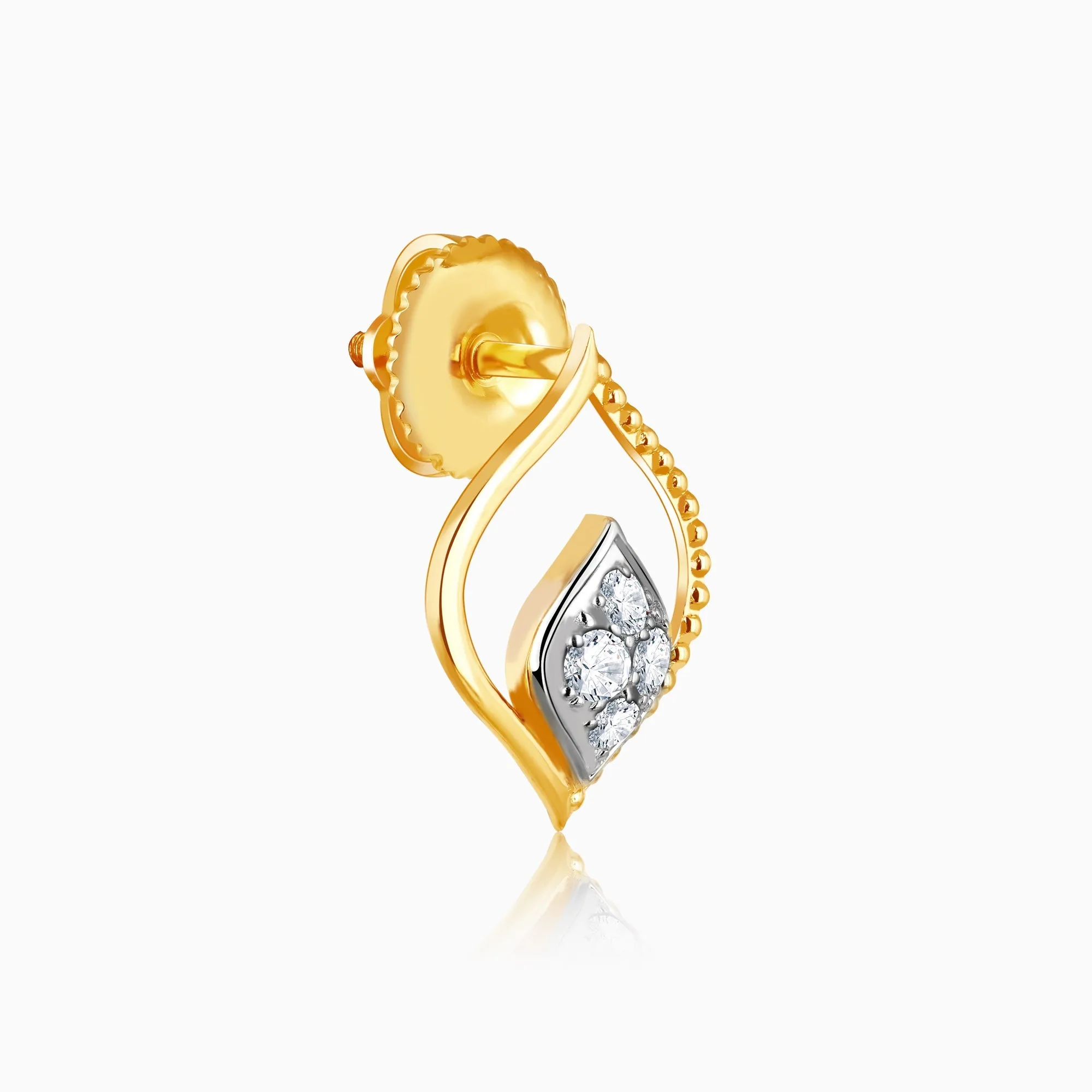 Gold Dancing Flame Diamond Earrings