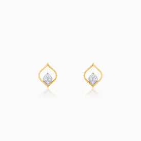 Gold Dancing Flame Diamond Earrings