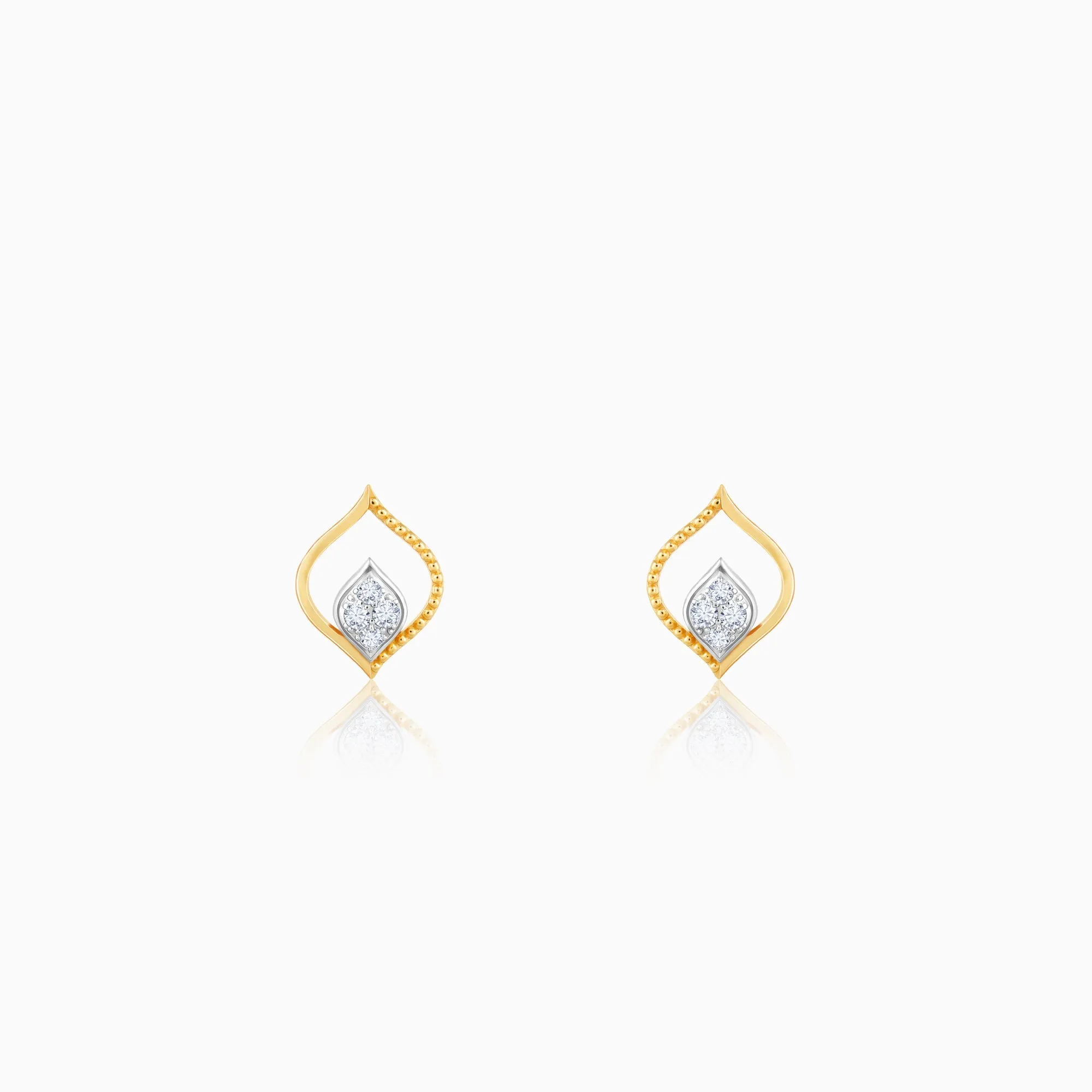 Gold Dancing Flame Diamond Earrings