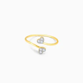 Gold Heartbeat Duo Diamond Ring