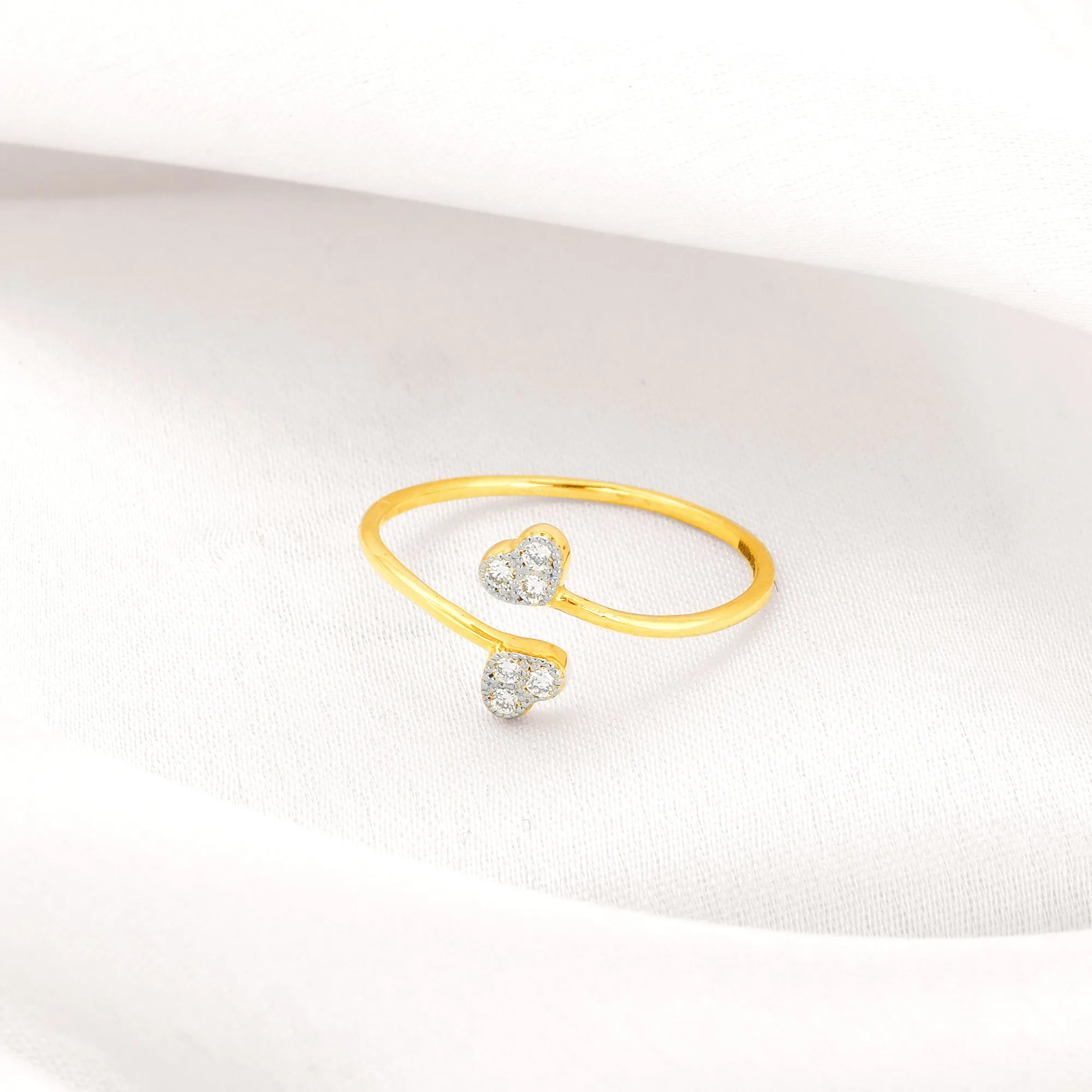 Gold Heartbeat Duo Diamond Ring