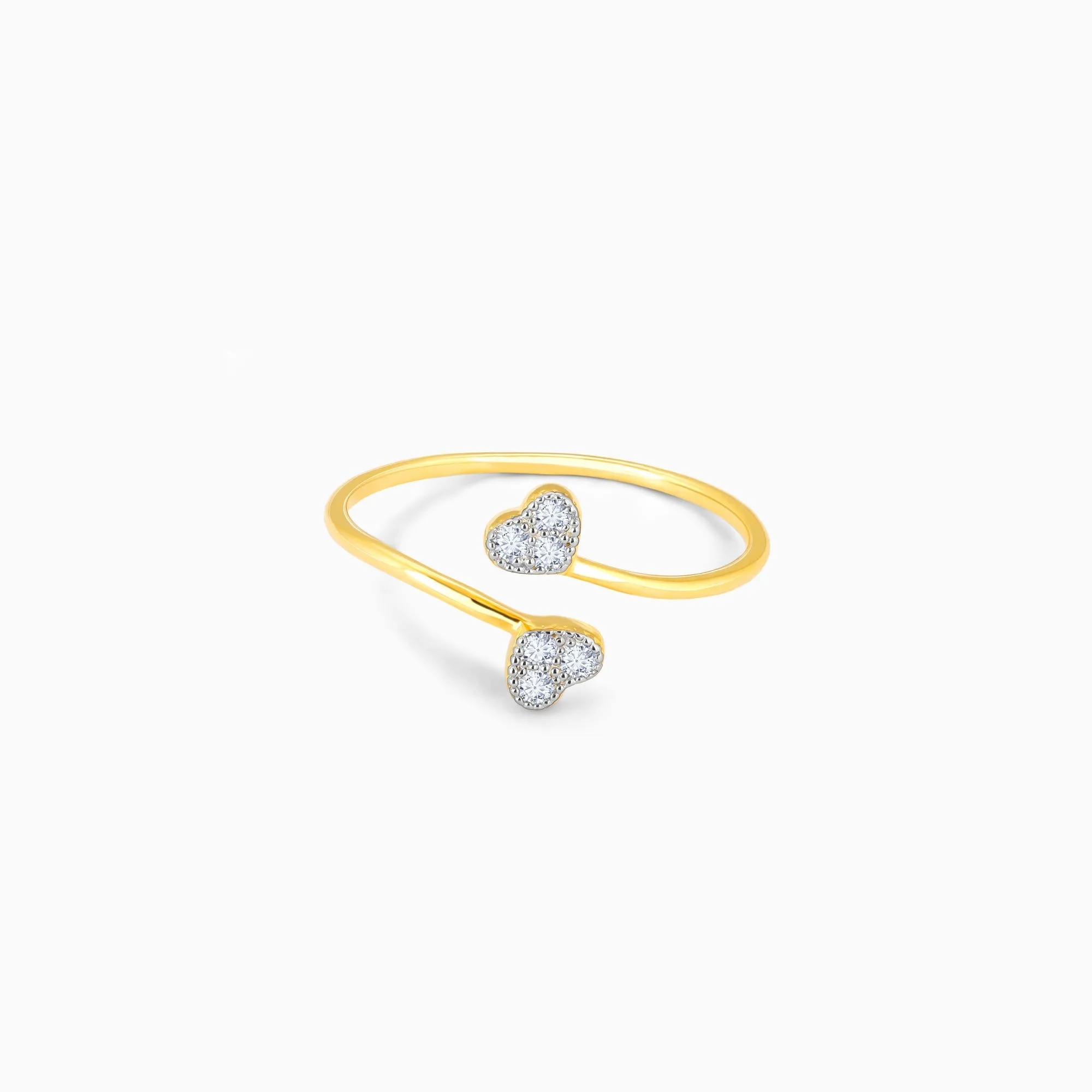 Gold Heartbeat Duo Diamond Ring