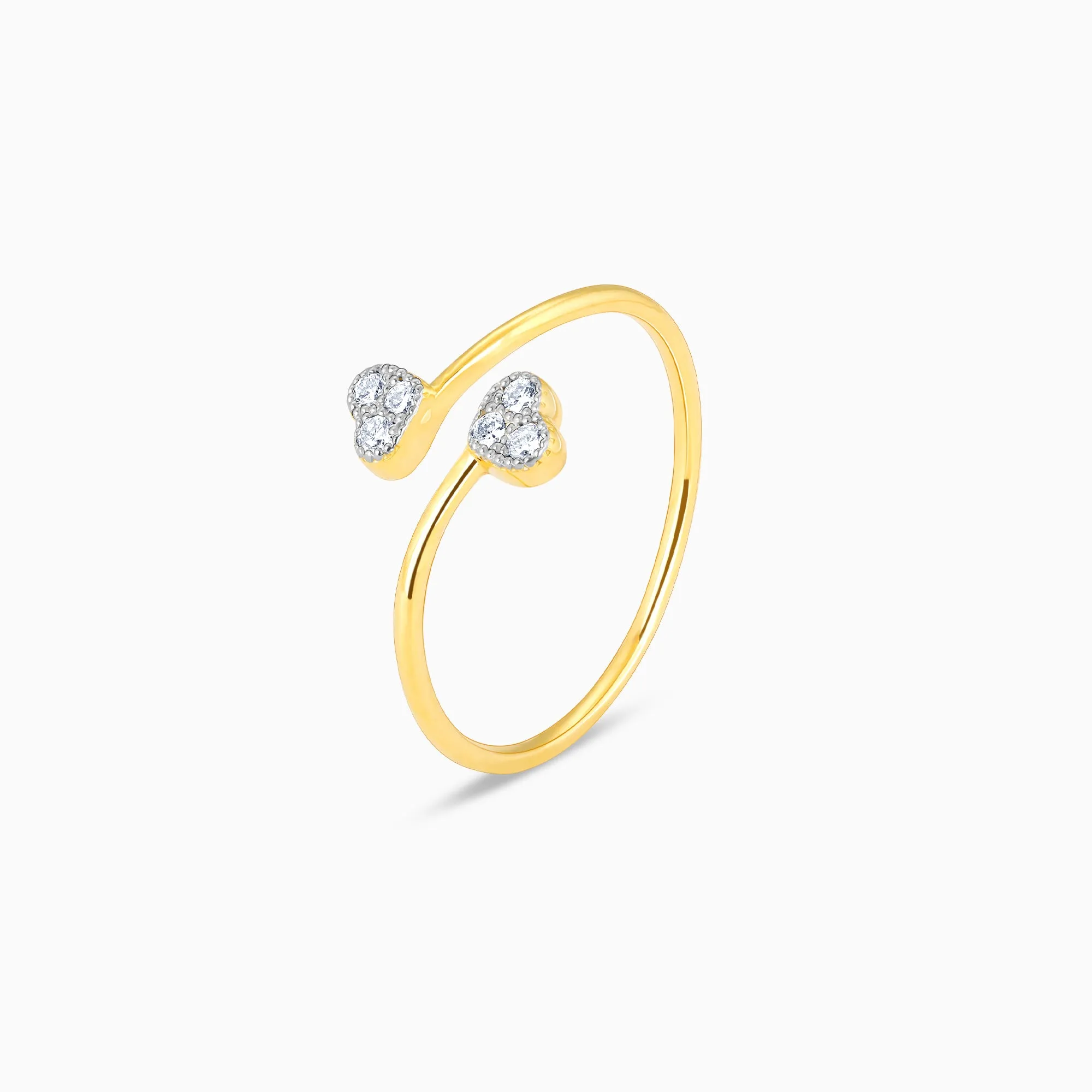 Gold Heartbeat Duo Diamond Ring