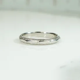 Gorgeous Geometric Deco White Gold Band