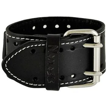 Gradient Pointium Diamond Cut Black Watch with White Stitched Black Leather Cuff