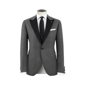 GREY CLASSIC TUXEDO WITH BLACK LAPELS