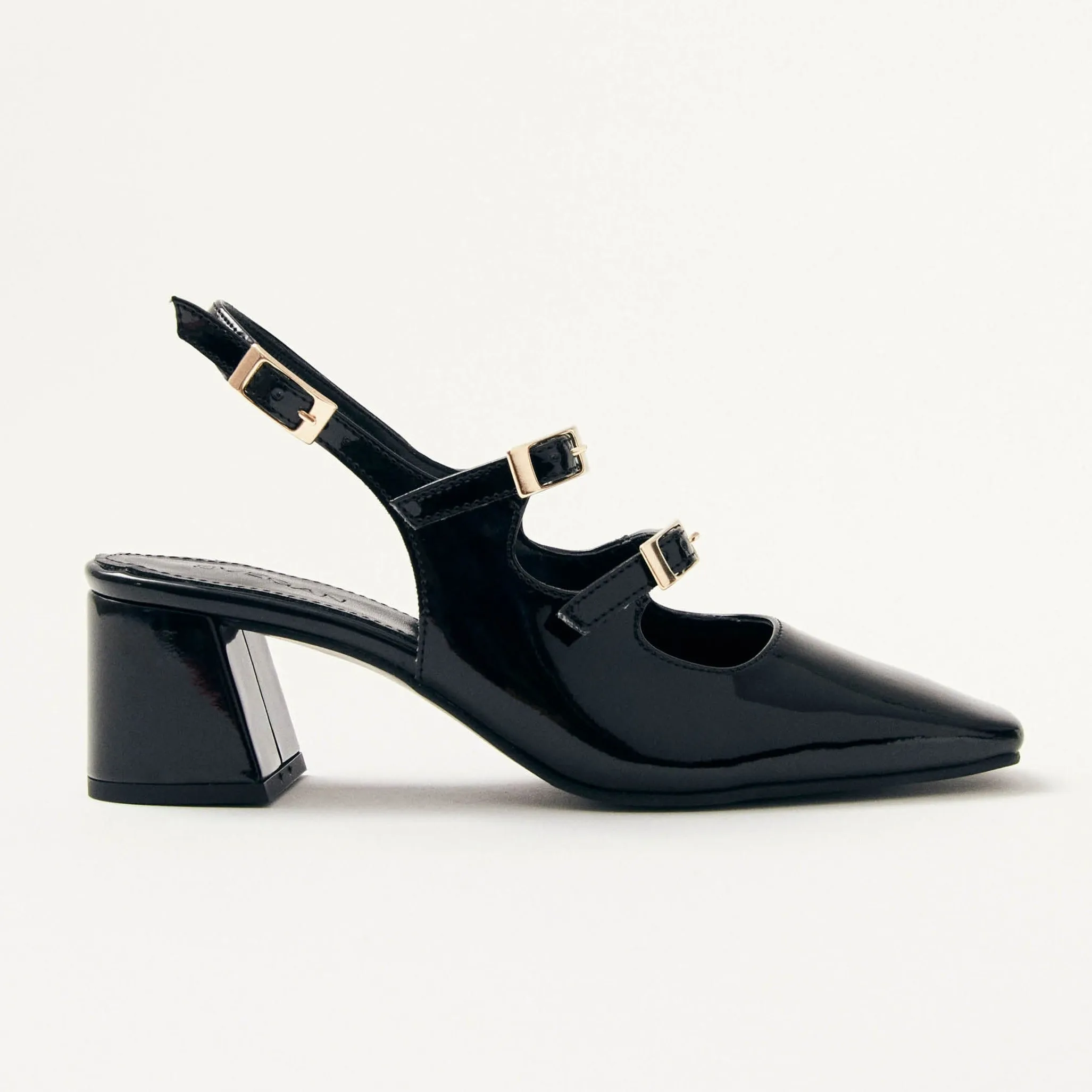 Hanna Onix Black Vegan Leather Pumps