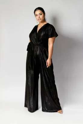 Helena Cap Sleeve Jumpsuit Black