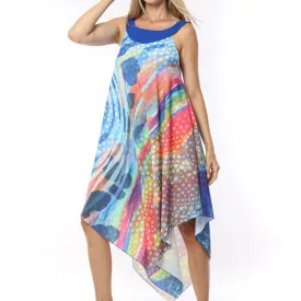 I.NCO Abstract Print Handkerchief Edge Dress