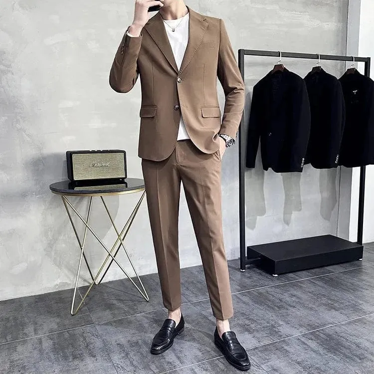 (Jacket & Pants) Men's Spring Summer Casual Suit: Business, Wedding, Prom, Party, Office Tuxedo