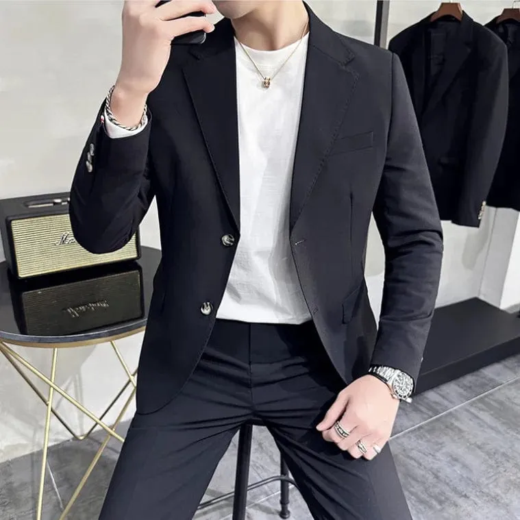 (Jacket & Pants) Men's Spring Summer Casual Suit: Business, Wedding, Prom, Party, Office Tuxedo