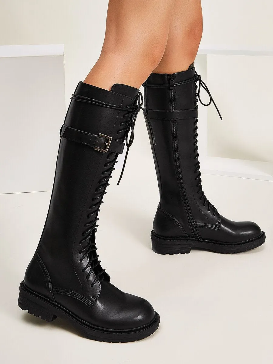 Lace-up Knee Boots