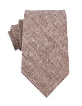 Linen Tie - Chambray - Brown