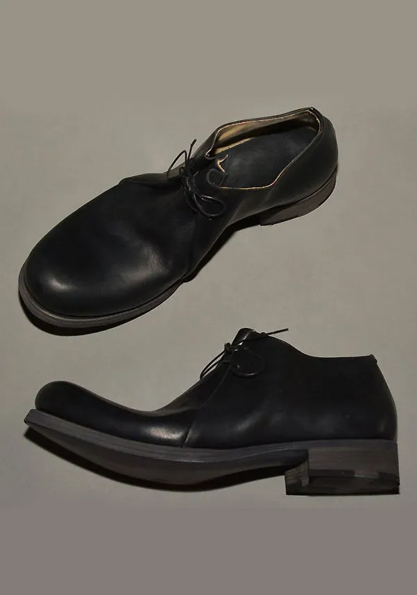 m.a  by Maurizio Amadei DOUBLE FOLD HORSE LEATHER SHOES BLACK