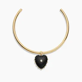 Malene Onyx Heart Choker Necklace