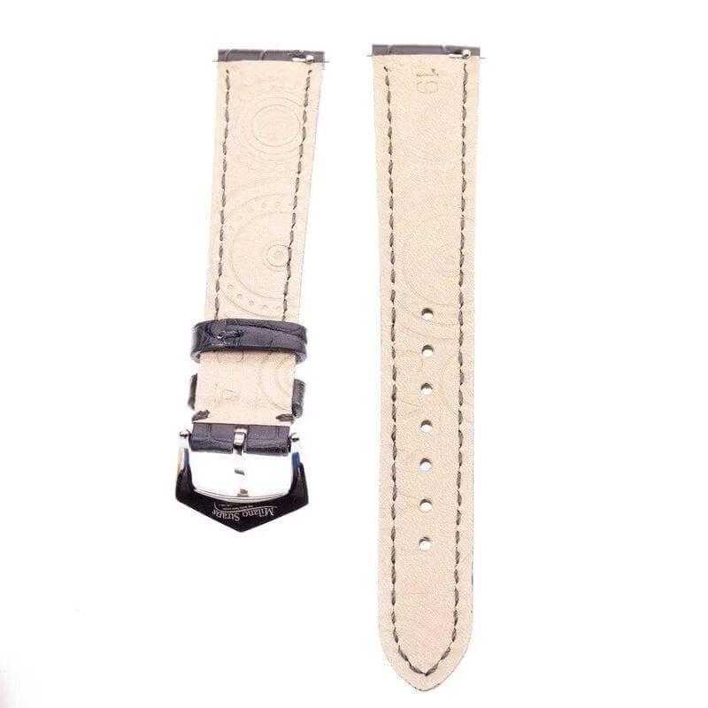 Matt Black Alligator Watch Strap