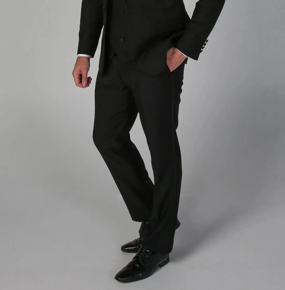 Men's Black Trousers Tuxedo Pants