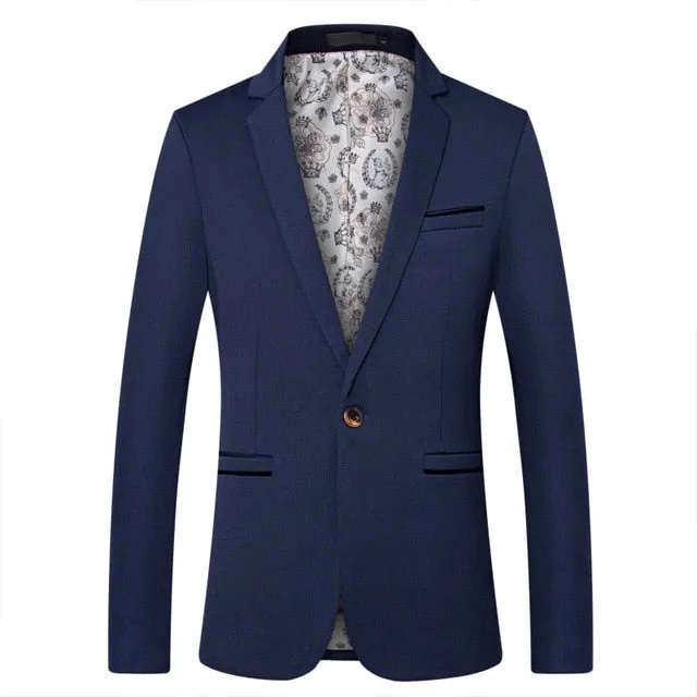 Men's British Style Casual Slim Fit Suit Jacket