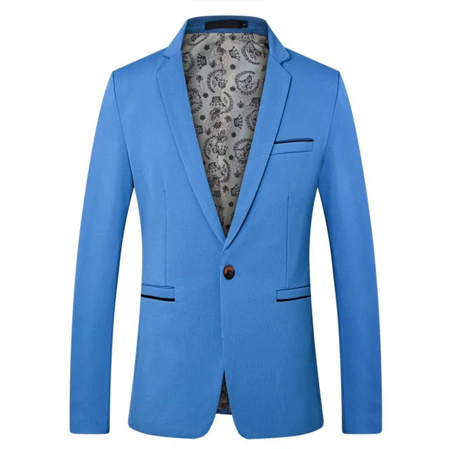 Men's British Style Casual Slim Fit Suit Jacket