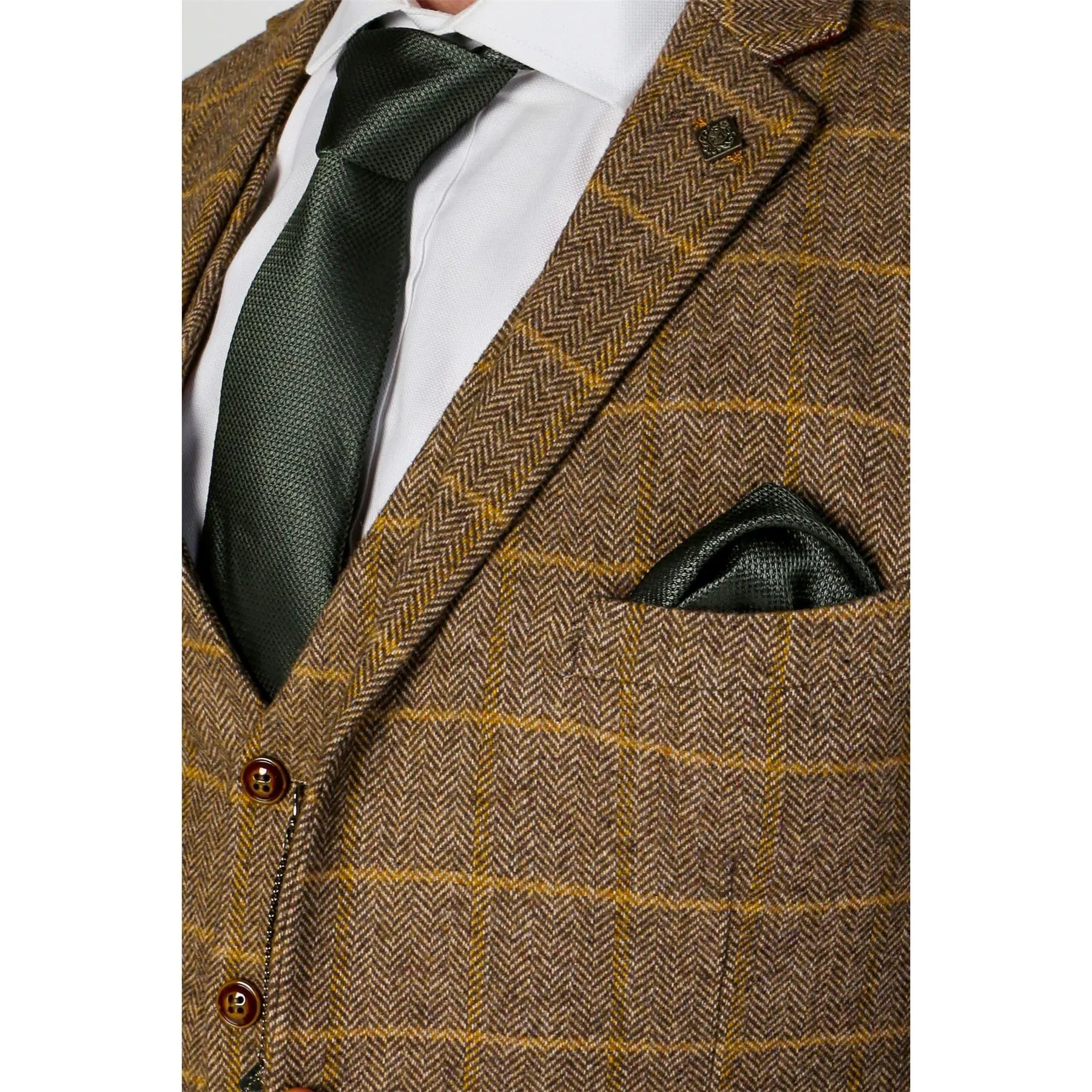 Men's Brown Blazer Tweed Herringbone Wool Blend Sport Coat