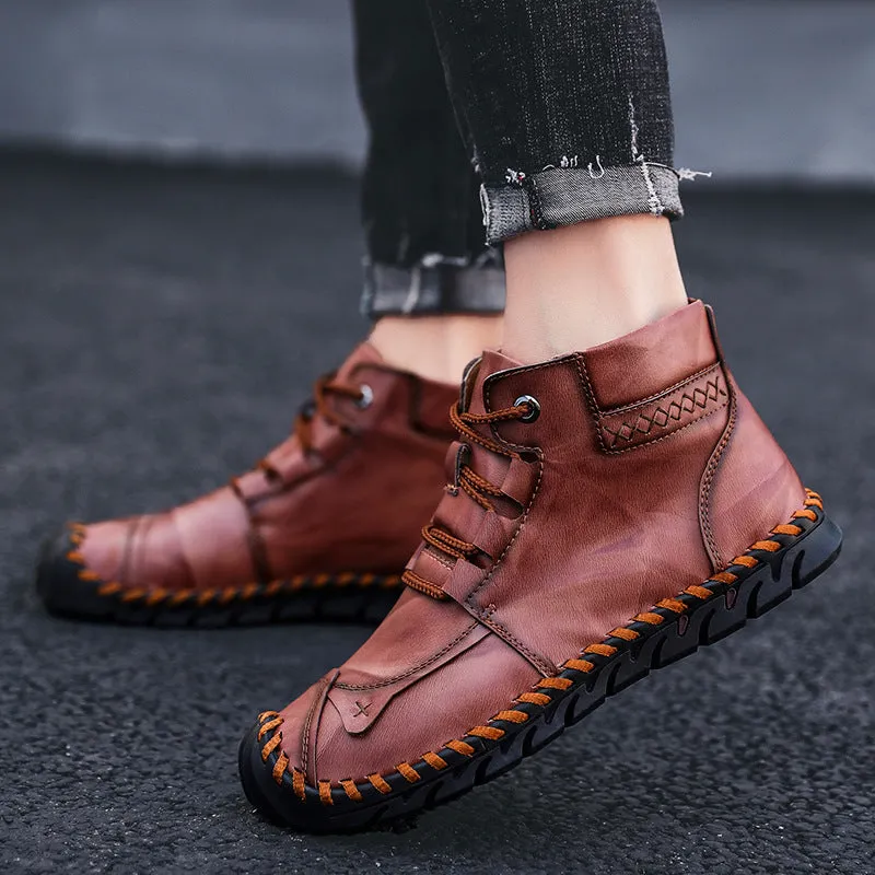 men's Leather half boots shoes