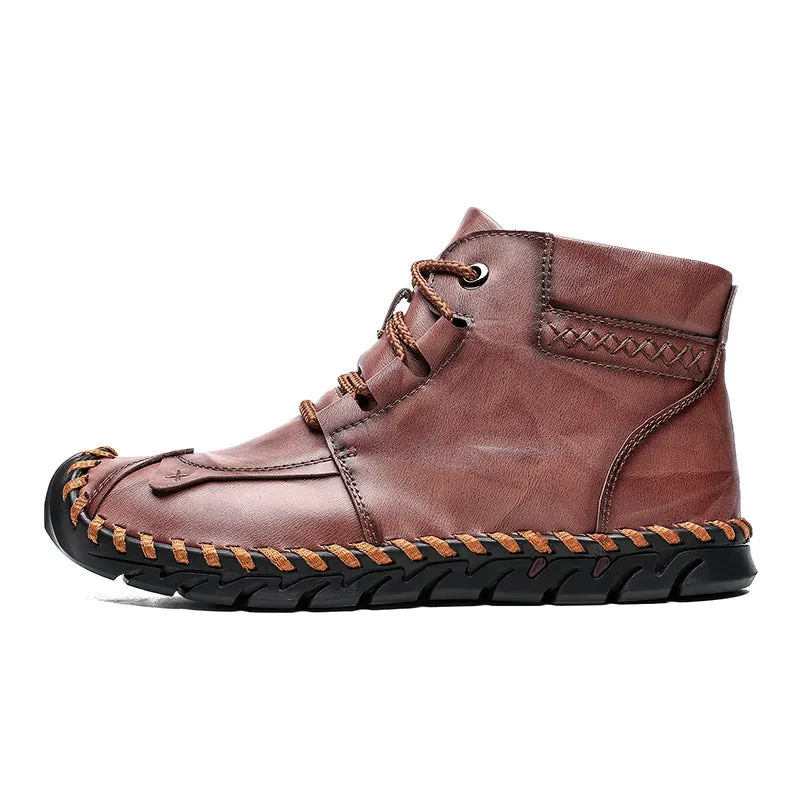 men's Leather half boots shoes