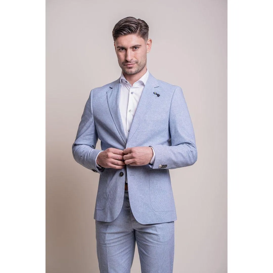 Mens Light Blue 2 Piece Summer Suit