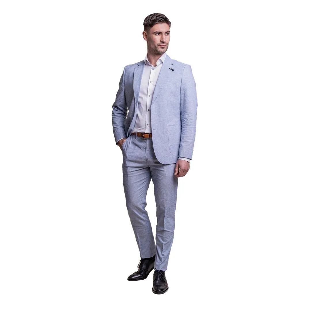 Mens Light Blue 2 Piece Summer Suit