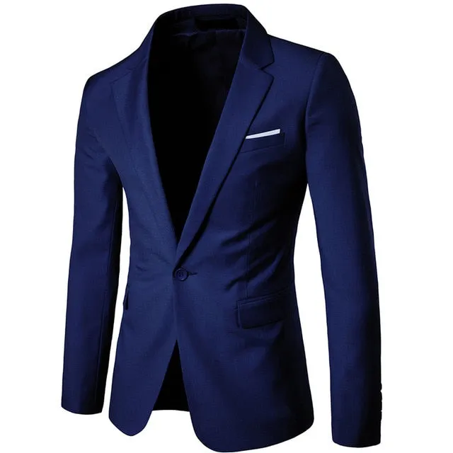 Men's Purple Single Breasted One Button Suit Blazer