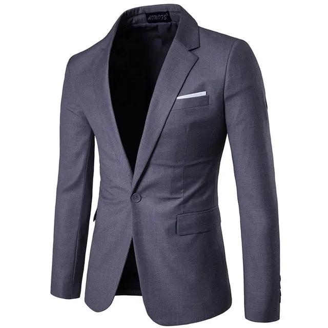 Men's Purple Single Breasted One Button Suit Blazer