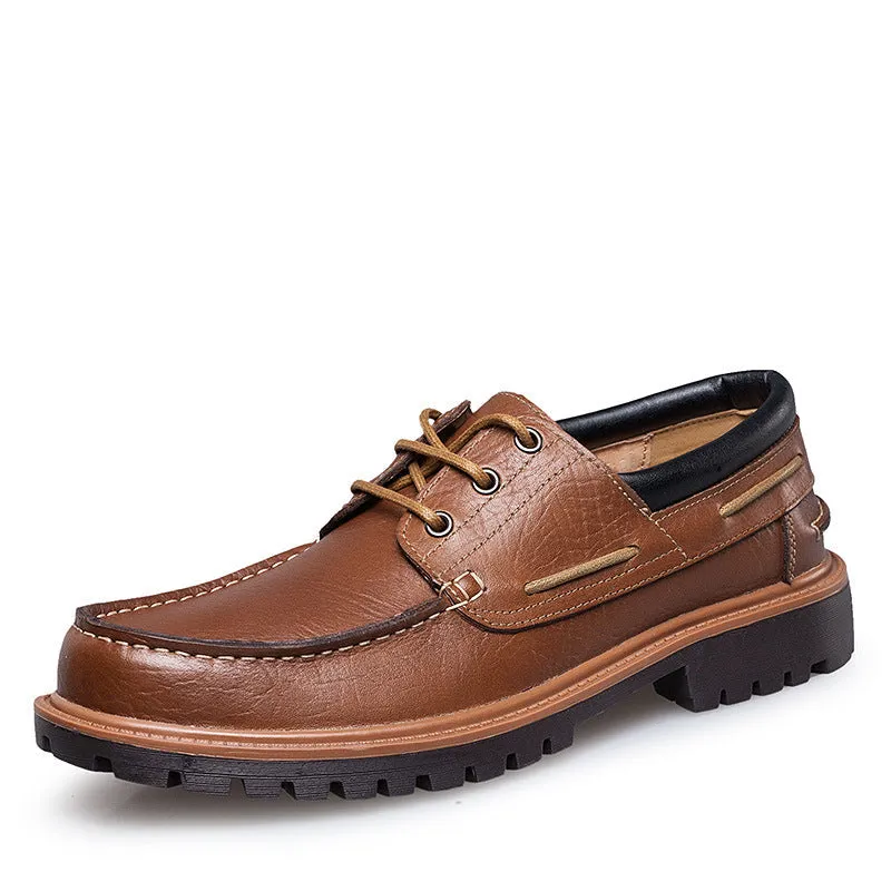 Men's Retro Genuine Leather Boat Shoes