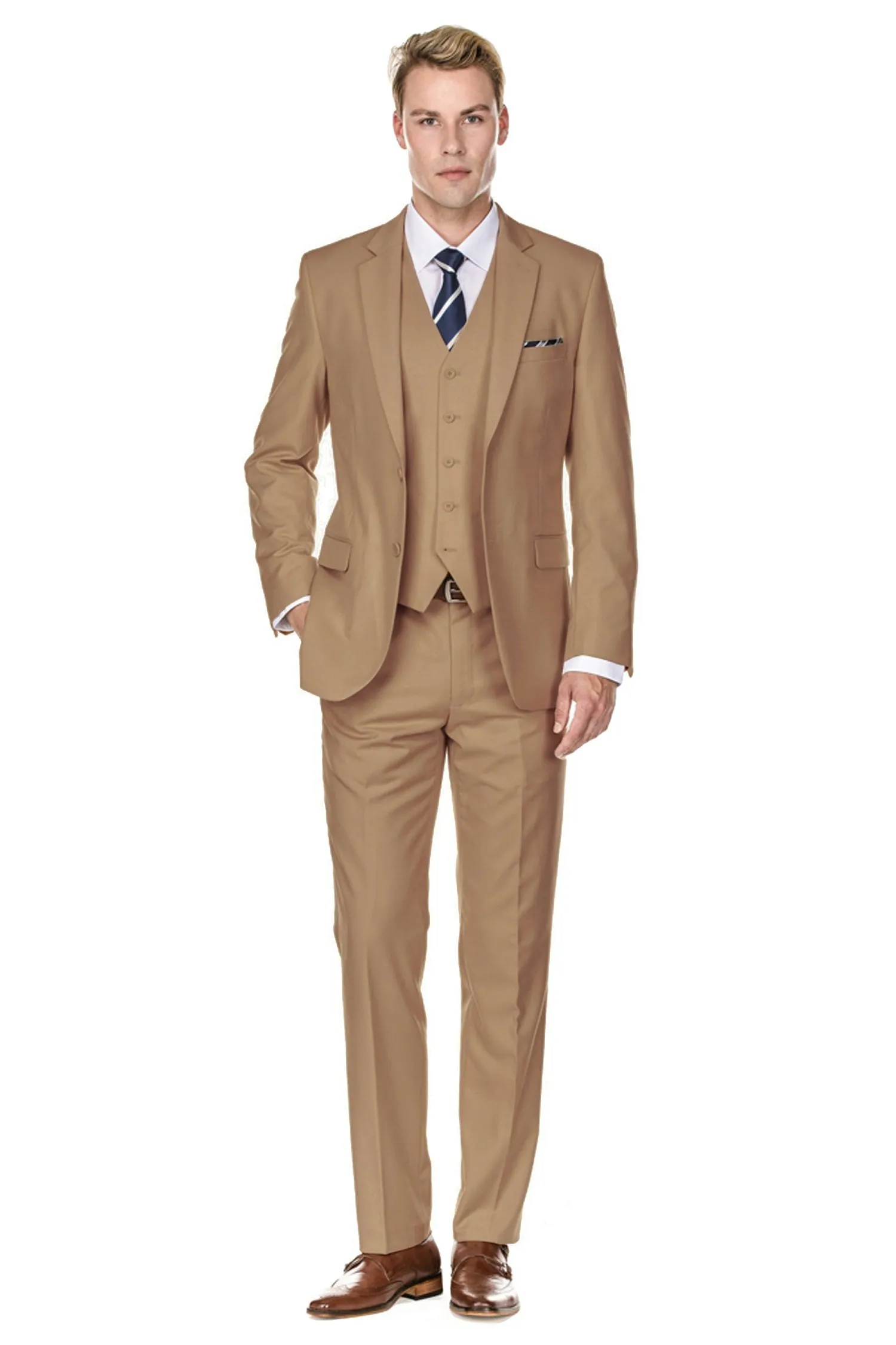 Men's Signature 3-Piece Slim Fit Suits (SAGE, PLUM, CARAMEL)