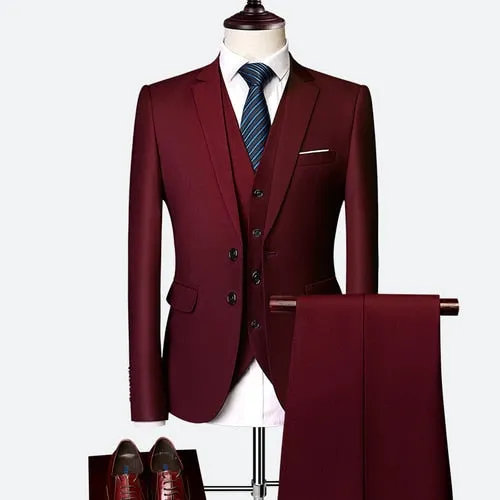 Men's Slim Fit Formal Occasion Suit - 3Pcs Set