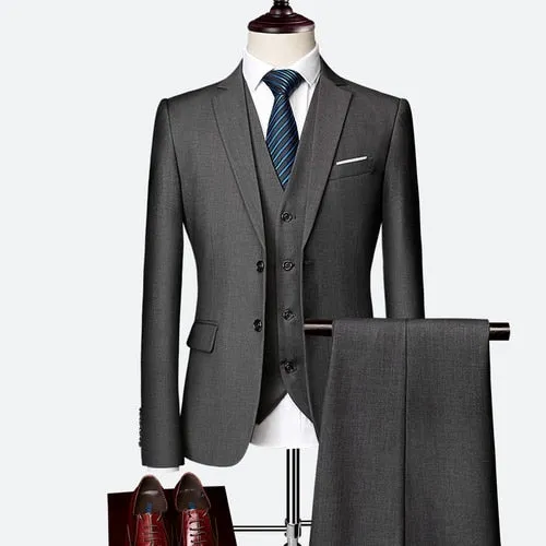 Men's Slim Fit Formal Occasion Suit - 3Pcs Set