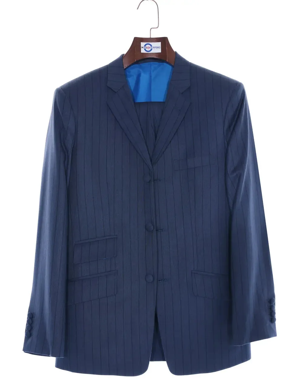 Mod Jacket -Navy Blue Striped Blazer Jacket