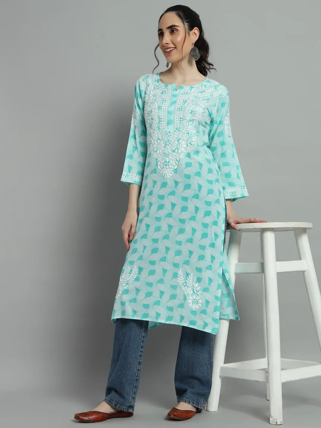 MULMUL PRINTED KURTI