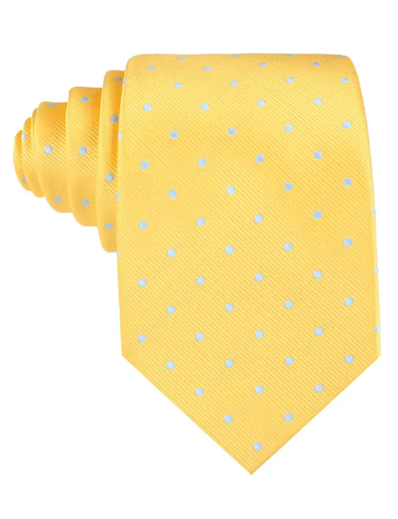 Nailhead Polka Dot Tie - Yellow with White