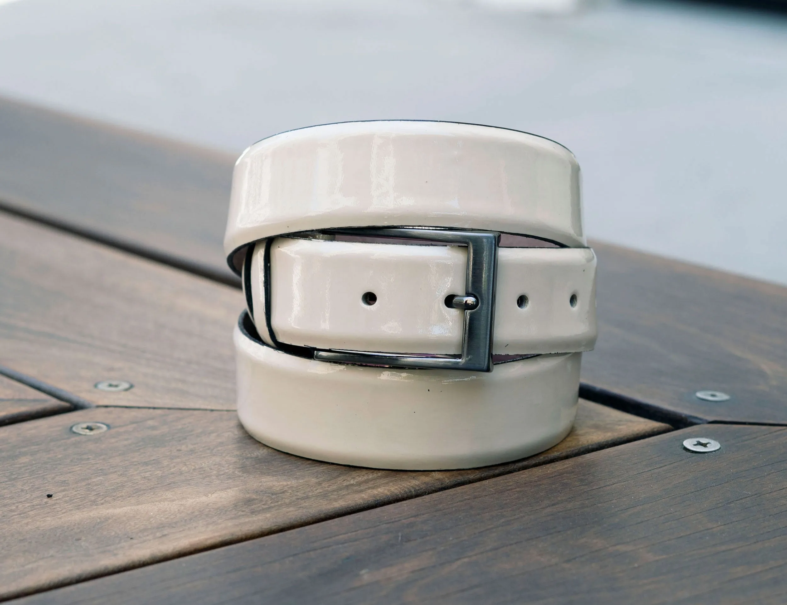 Patent Leather Belt Bone