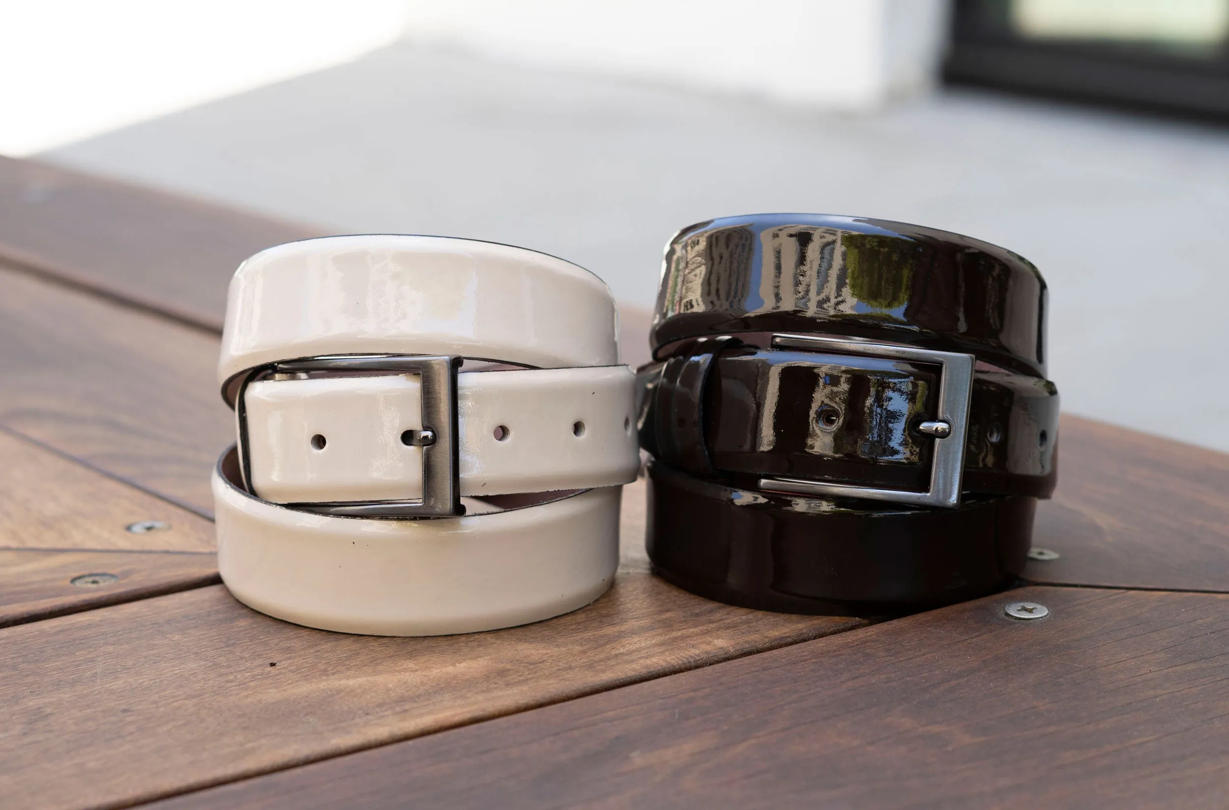 Patent Leather Belt Bone