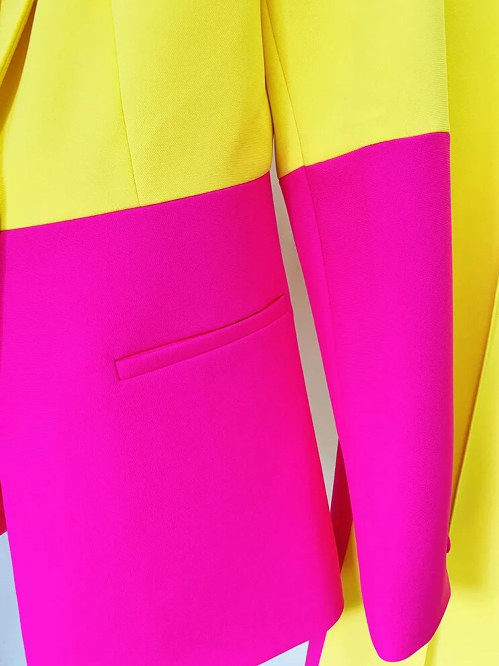 PETELE Blazer & Pants Set in Yellow & Pink