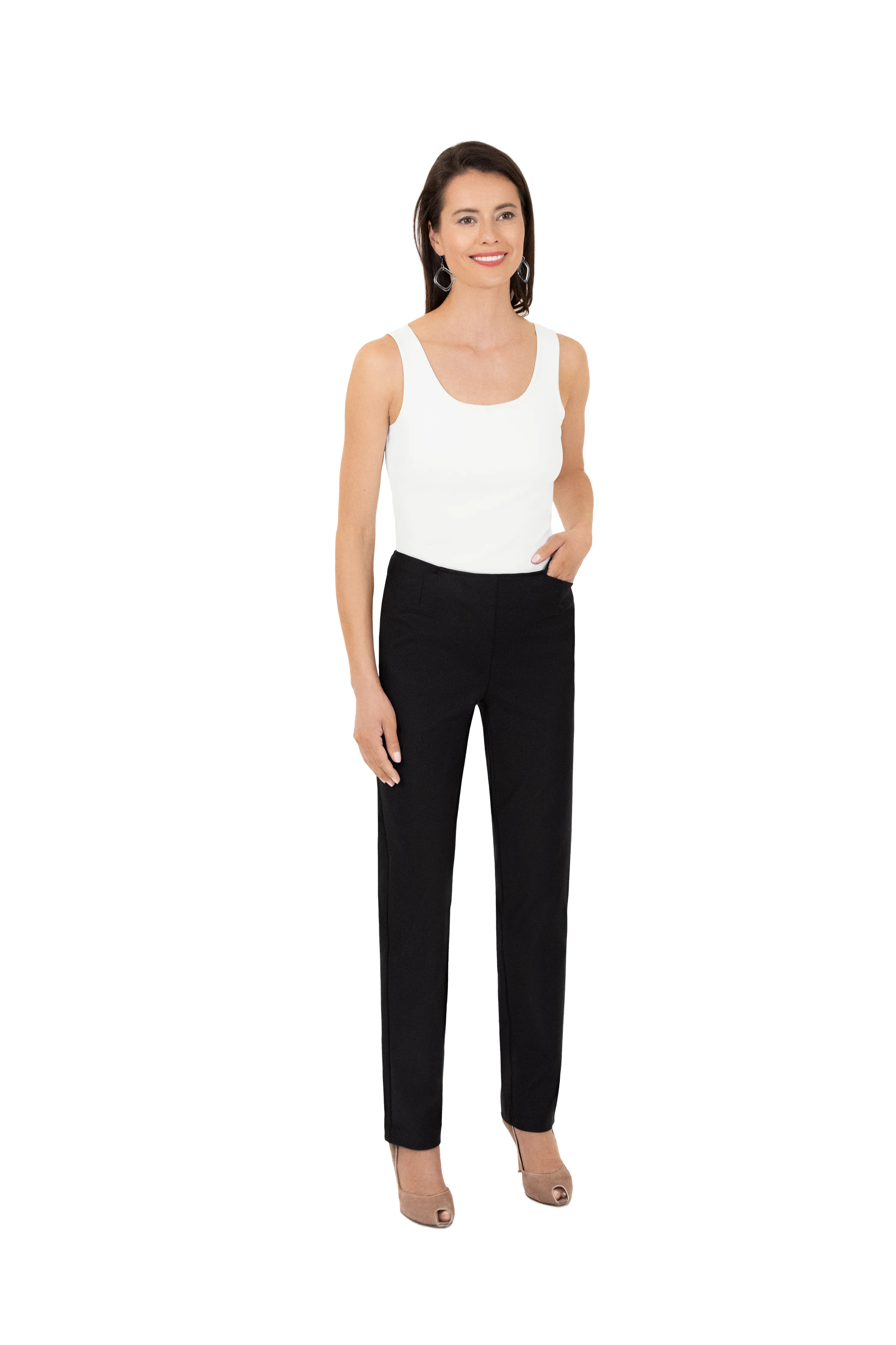 Polished Cotton Petite Pant with Pockets