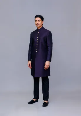 Premium  Jamawar Purple Traditional Sherwani