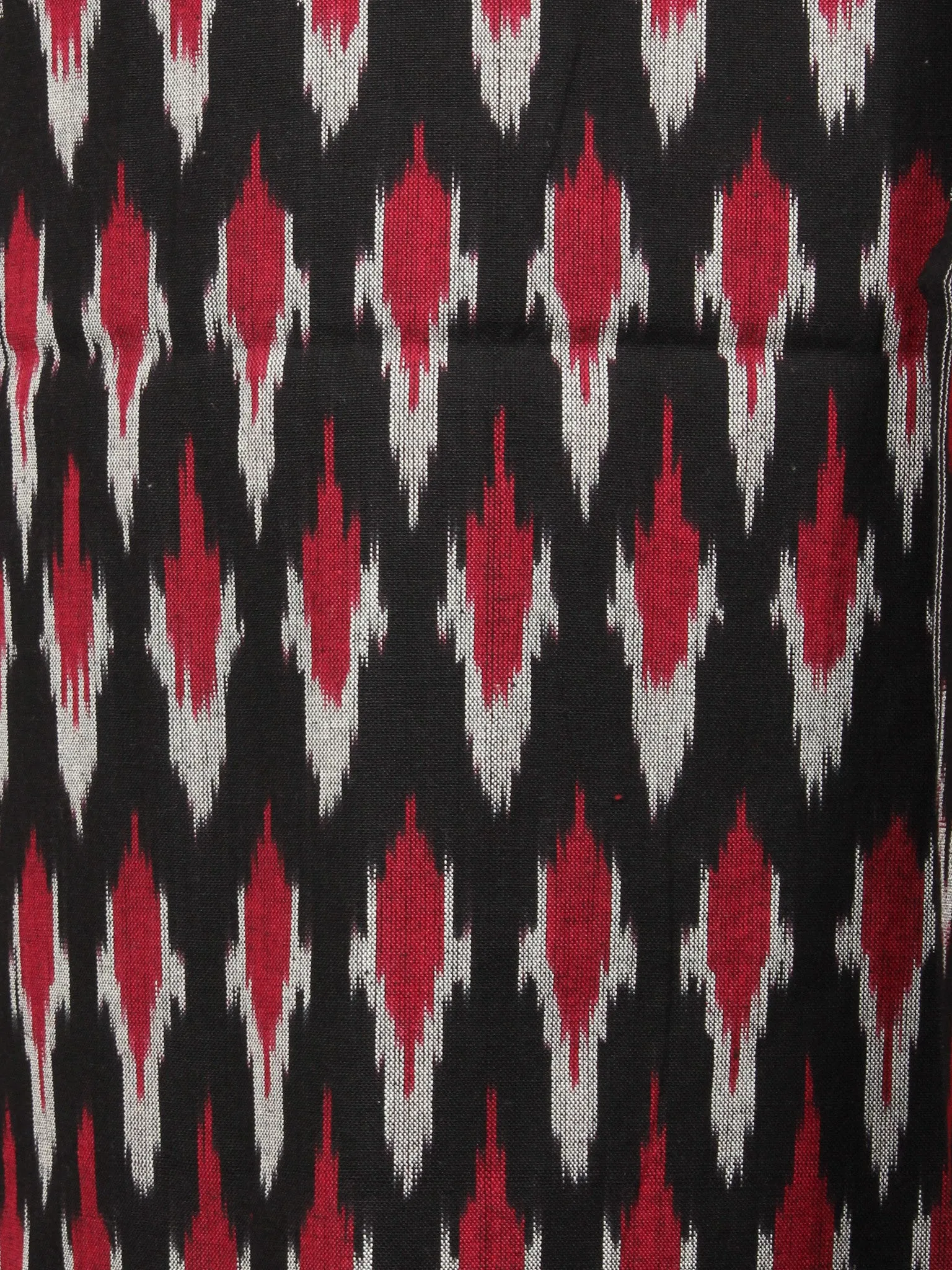 Red Black White Ikat Handwoven Cotton Suit Fabric Set of 3 - S1002014