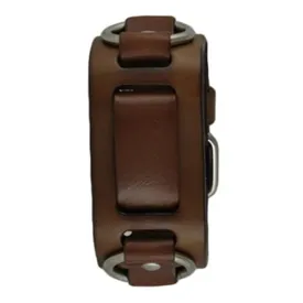 Ring Brown Leather Cuff