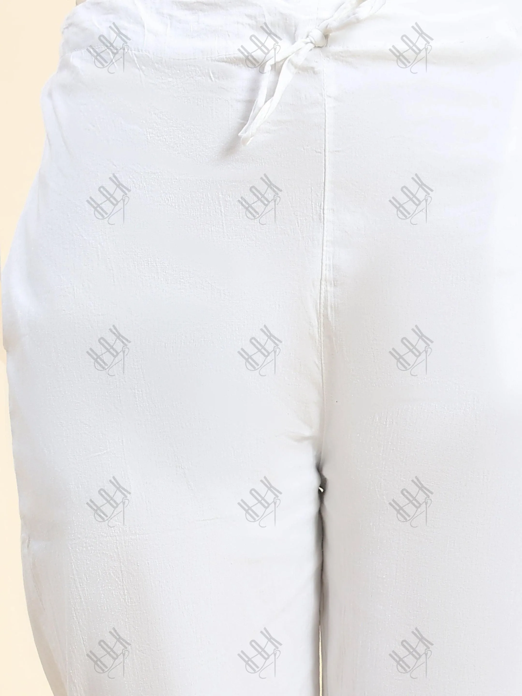 Samma Chikankari Lycra Trouser - White