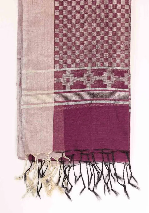 Silver Checkers Dupatta