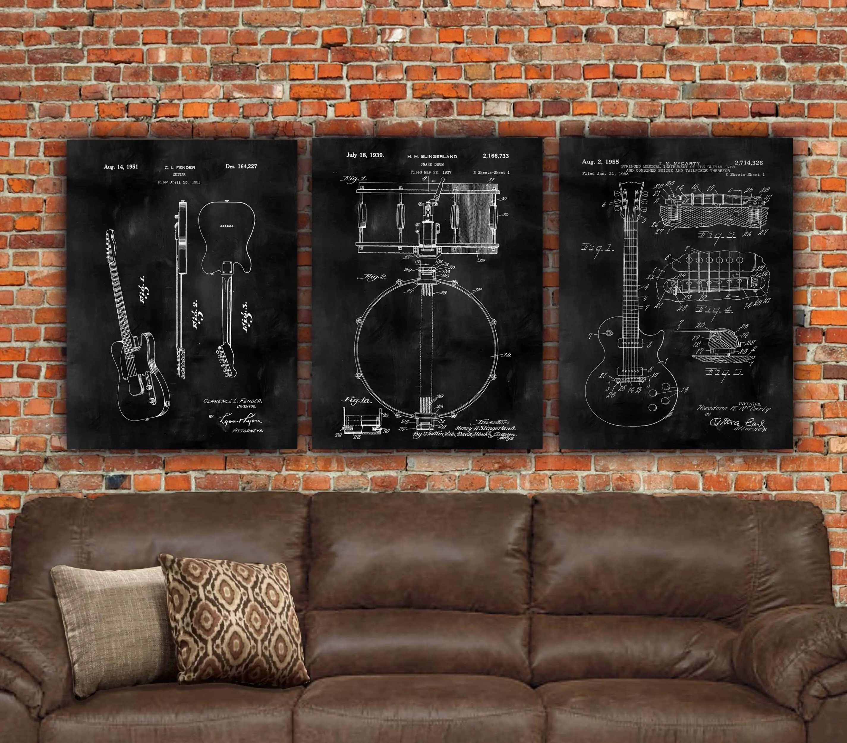 Snare Drum Patent Print Art on Canvas