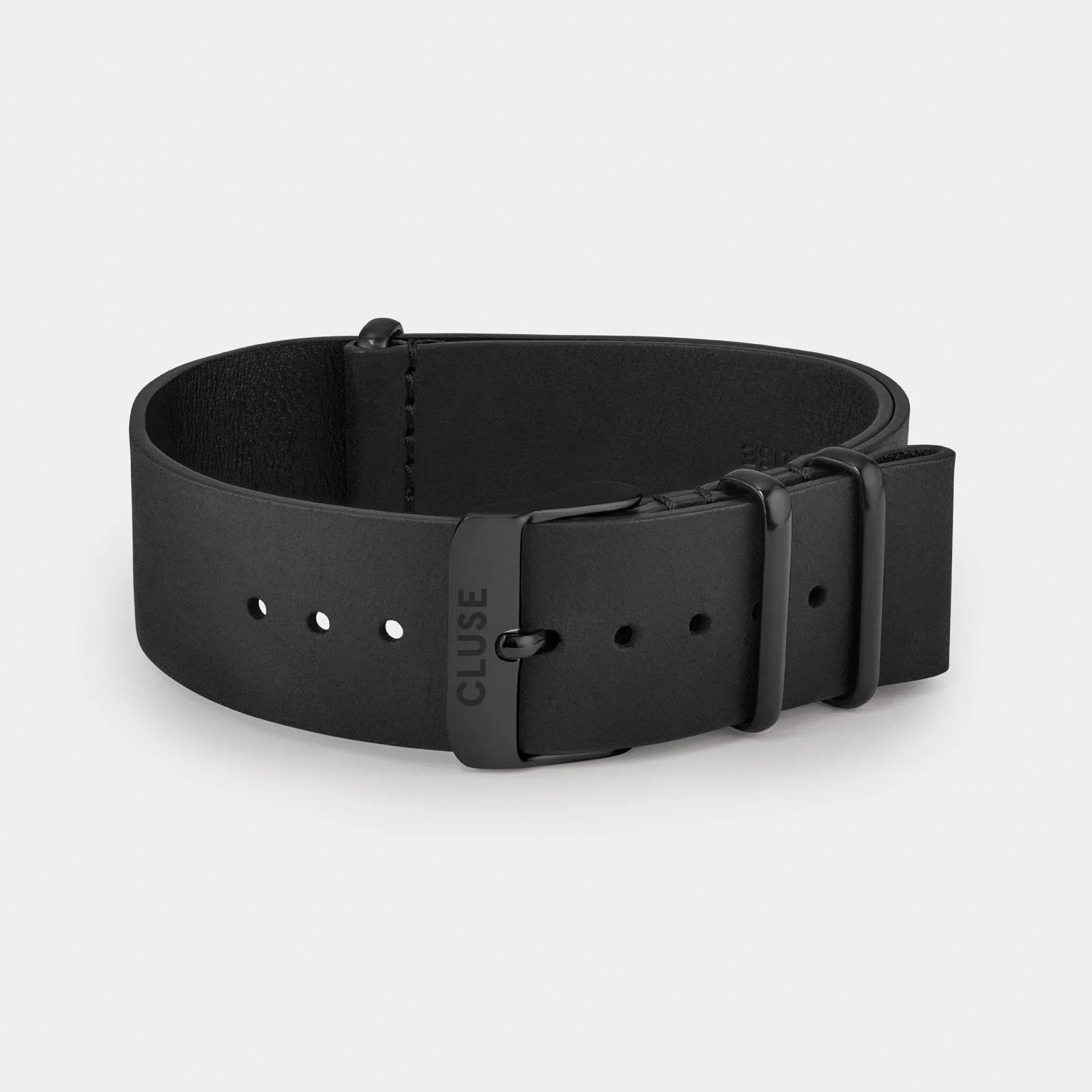 Strap 20 mm Nato Leather Full Black